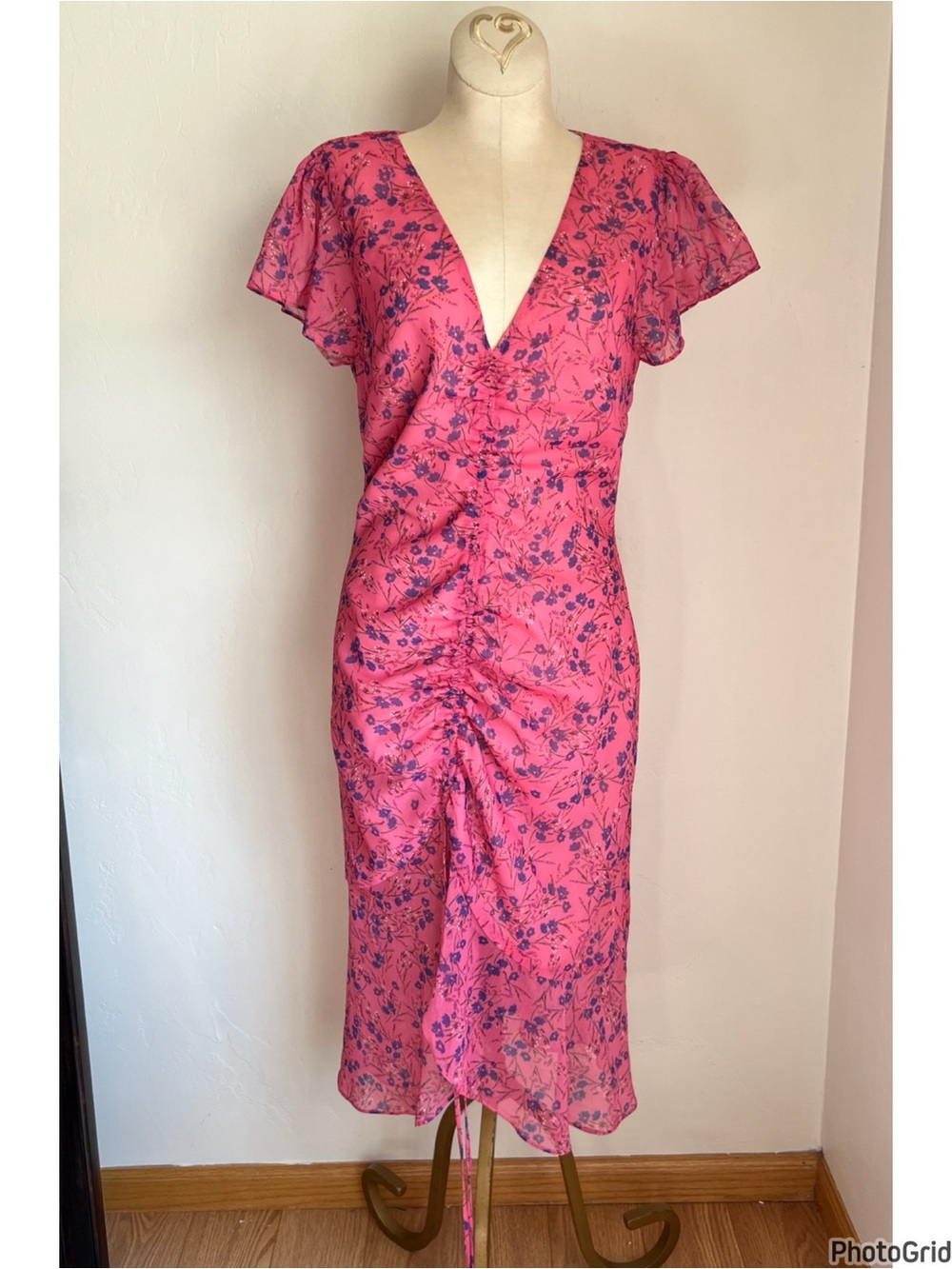 Revolve Majorelle Elaine Pink Floral Midi Dress small - Picture 2 of 4